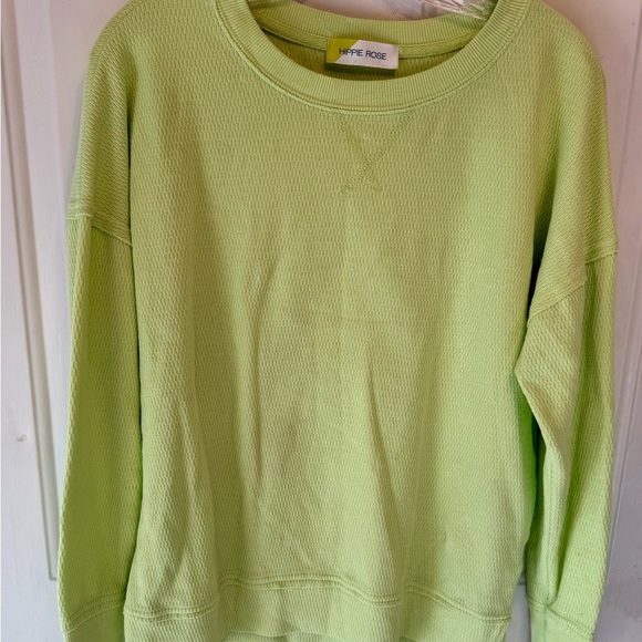 Hippie Rose Lime Green Sweatershirt - Picture 1 of 11